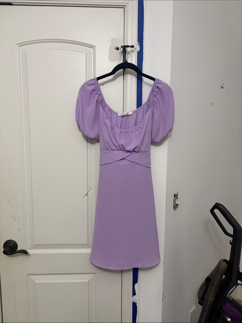 Altar'd State Lavender Puff-Sleeve Mini Dress